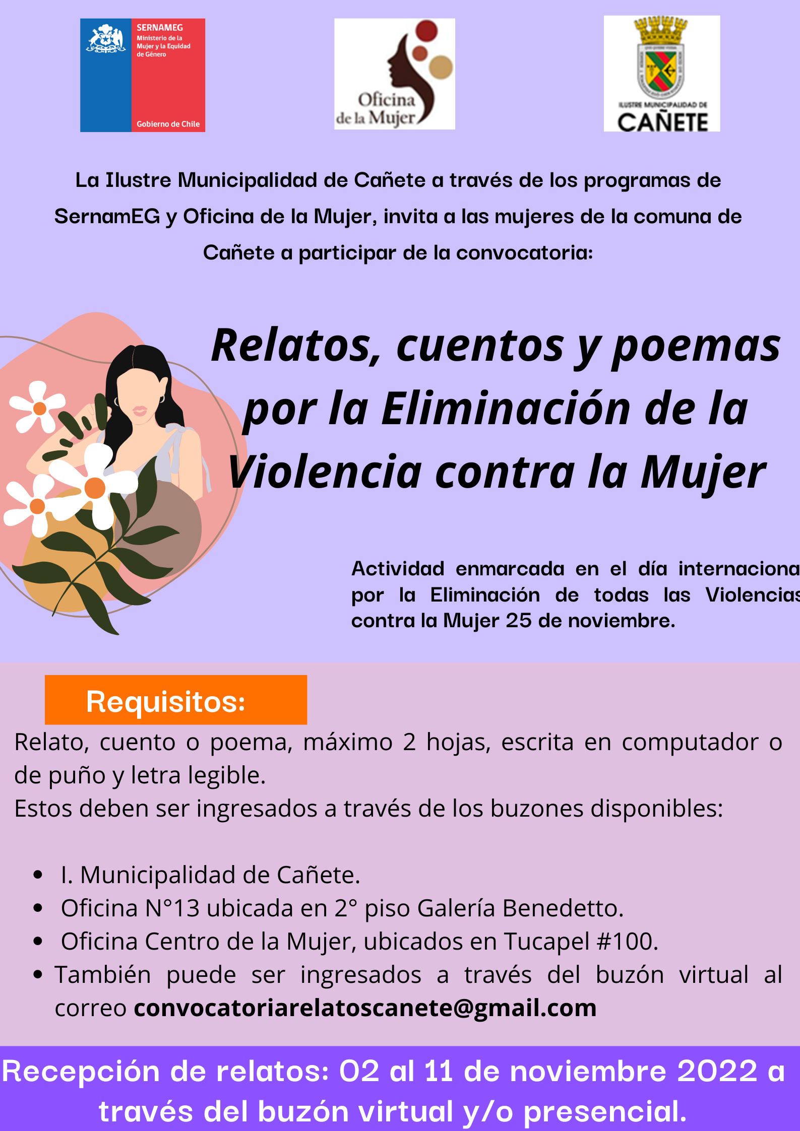 Concurso Relatos Eliminación Contra la Violencia de la Mujer