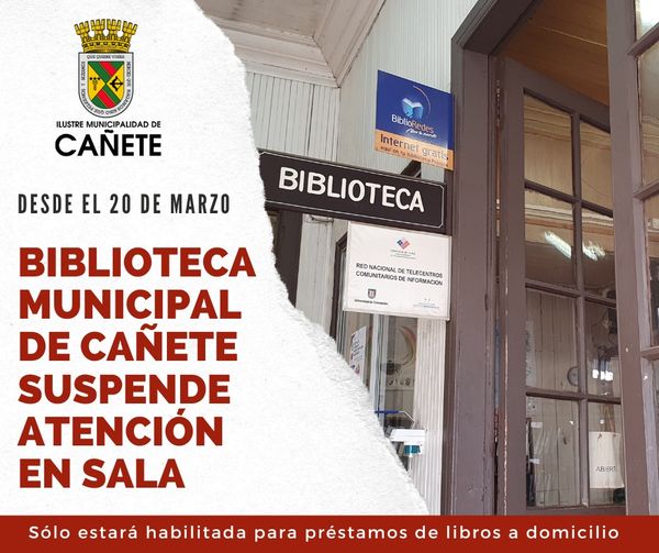 Biblioteca Municipal suspende sus atenciones