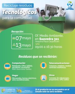 RECICLA RESIDUOS TECNOLÓGICOS