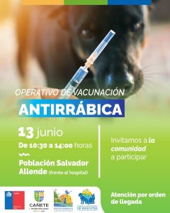 CAMPAÑA DE VACUNACIÓN ANTIRRÁNICA 13 DE JUNIO POBLACIÓN SALVADOR ALLENDE